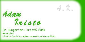adam kristo business card